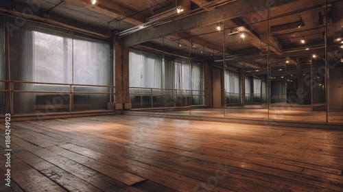 Spacious Rehearsal Room with Mirrors and Wooden Floors