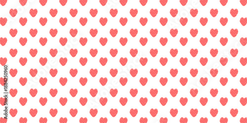 Cute Valentine's Day Background with Hand Drawn Hearts and Romantic Love Elements. Seamless Vector Pattern in Sketch Style for Sweetheart Gift Wrap, Greeting Cards and Textile Design.