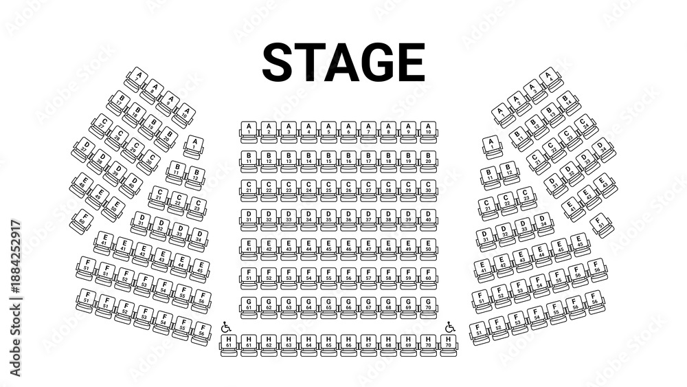 Fototapeta premium cinema seating plan psd template