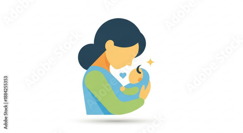 Mother holding newborn baby close heartwarming moment love and care tender embrace family bonding nurturing infant parenthood snuggle warmth affection closeness gentle soft heart