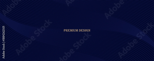 Premium background design with diagonal dark blue line pattern. Vector horizontal template for digital lux business banner, contemporary formal invitation, luxury voucher, prestigious gift certificate