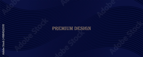 Premium background design with diagonal dark blue line pattern. Vector horizontal template for digital lux business banner, contemporary formal invitation, luxury voucher, prestigious gift certificate