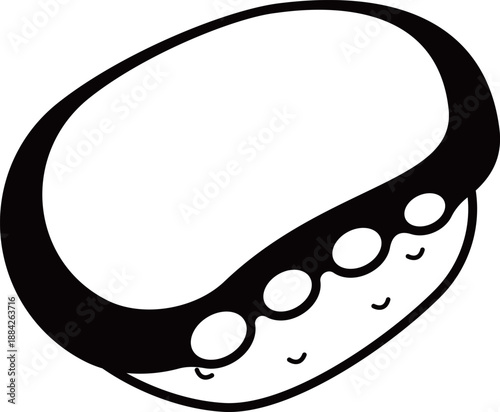 タコの寿司アイコン　モノトーン