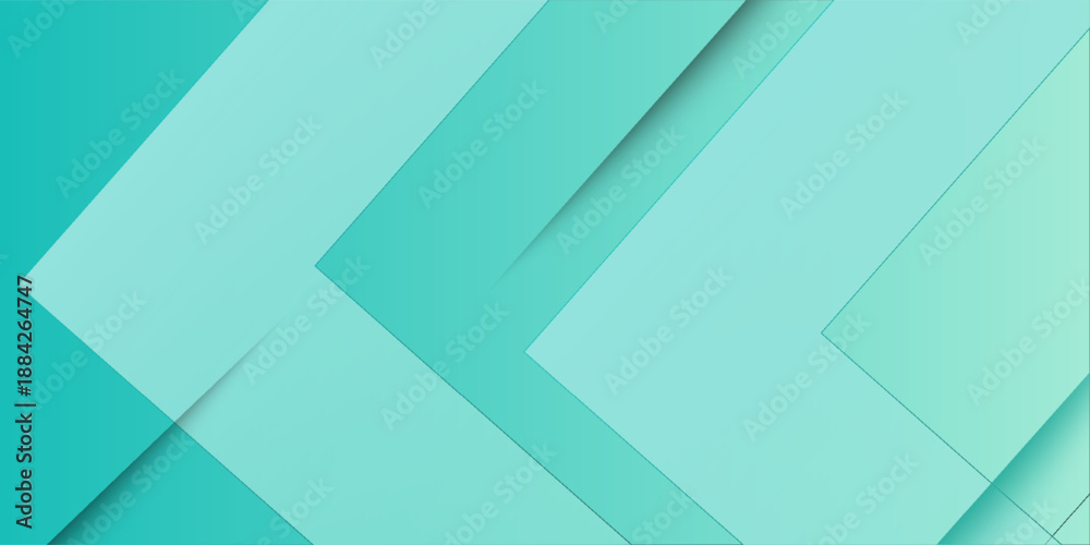 Fototapeta premium Abstract colorful gradient turquoise green background. Simple overlap triangle shapes pattern background. Eps10 vector