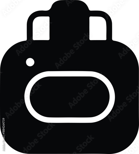 Simple Travel Bag Icon Illustration, Bold black illustration of a travel bag or suitcase, representing luggage, travel, vacation, tourism, and transportation in a minimal icon style.


