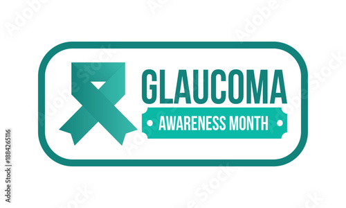 Glaucoma Awareness Month. Celebrate annual in January. Vision problems. Save your eyes. Prevention and protection. Green ribbon. Medical healthcare concept. Poster, banner and background. Vector