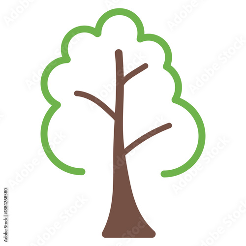 Doodle cartoon tree icon wi...