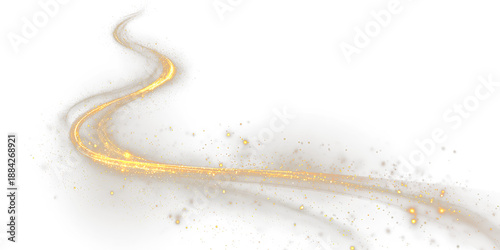 Photos Golden curved light ribbon png with shine