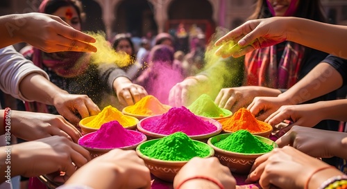 Celebrating holi with vibrant colors illustration