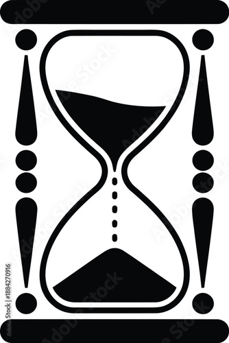 Hourglass Icon Symbolizing Time Passing or Deadline Countdown in Minimalist Vector Style for Concept of Urgency and Measurement