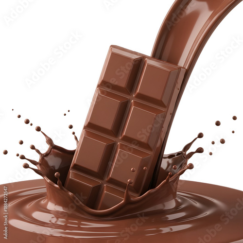 Cinematic Valentine Chocolate Bar with Melted Cocoa Splash