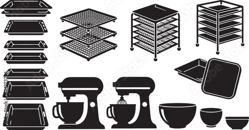 Baking equipment and tools for cooking and mixing ingredients