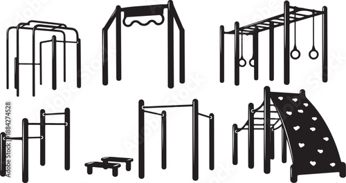 Outdoor playground equipment for kids and fitness enthusiasts alike