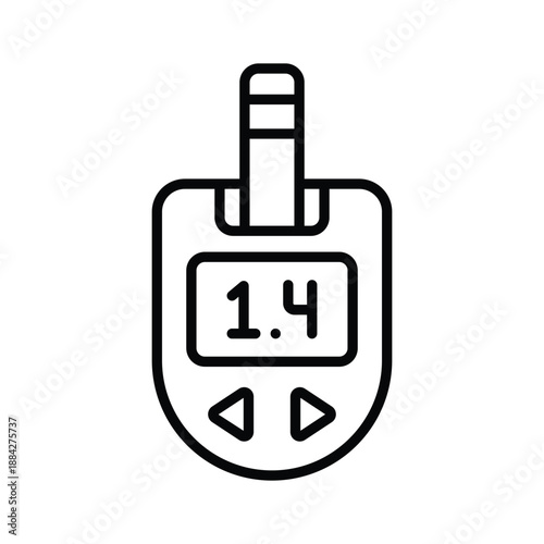 An amazing line icon of portable glucometer in trendy design style