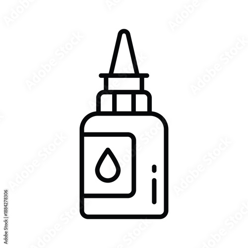 line style icon of nasal spray medicine, respiratory healthcare treatment