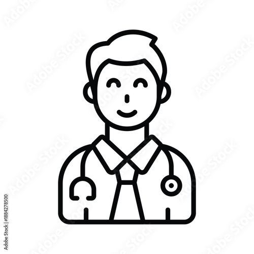 Trendy line icon of doctor avatar, medical healthcare services