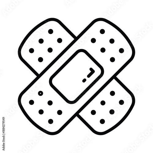 Trendy icon of medical adhesive plaster in line style, wound protection and first aid
