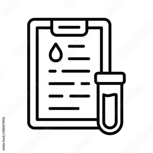 Medical laboratory report document icon, healthcare diagnostic results