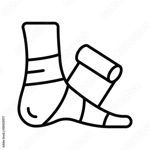 Well crafted line icon of foot injury, trauma and orthopedic healthcare