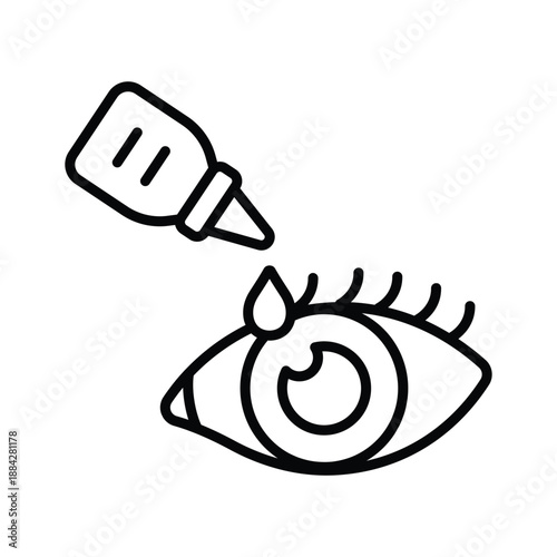 Easy to edit line icon of eye drops in modern style