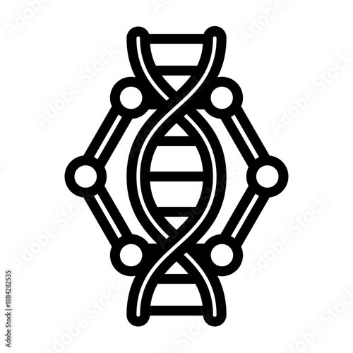 Gene Sequence Vector Line Icon Design