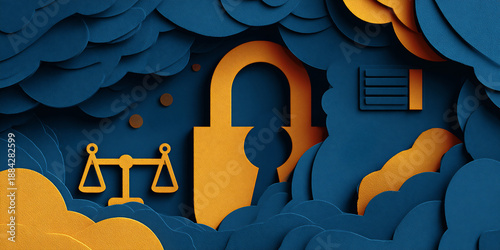 administrator access and data security concept, restricted admin rights and legal compliance in cloud, enterprise cloud administration and governance