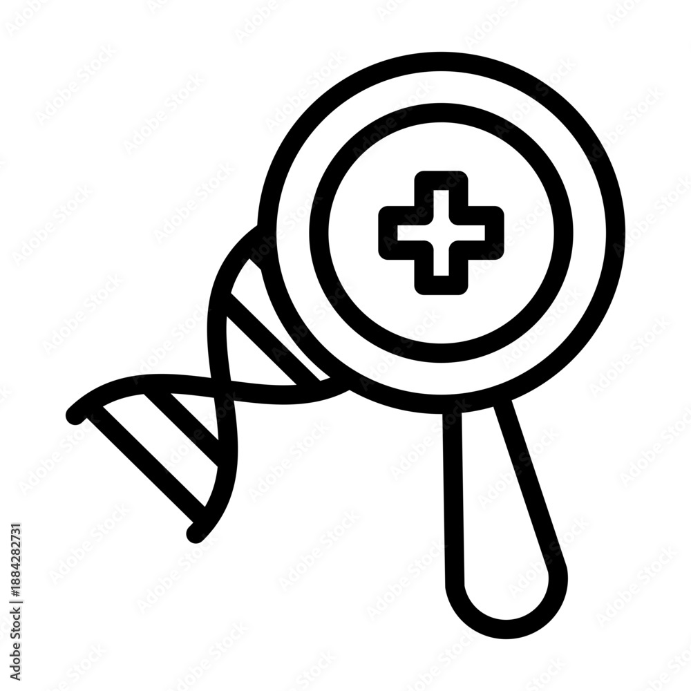 Obraz premium DNA Diagnostics Vector Line Icon Design
