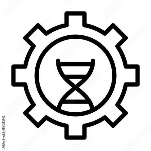 Genetic Engineering Vector Line Icon Design