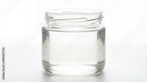 A clear glass jar filled wi...