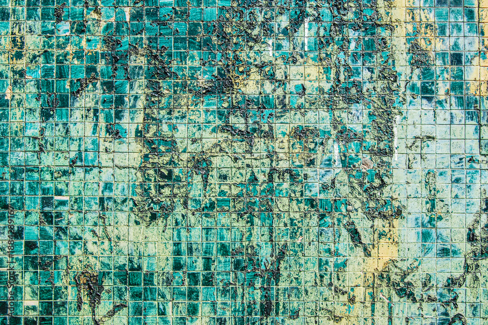 Obraz premium Peeling paint grunge mosaic wall texture as background