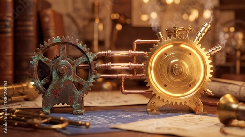 Steampunk gears and intrica...