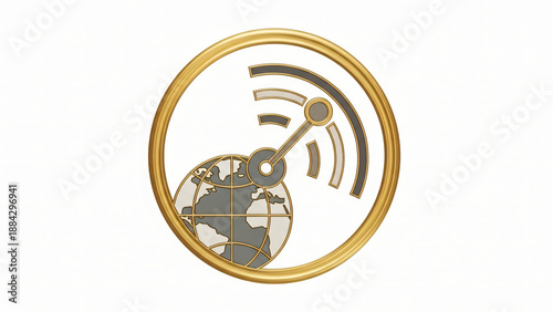 3d vector illustration of a round gold euro coin and ship wheel gear symbol with a gold dollar sign icon on a metallic compass button design