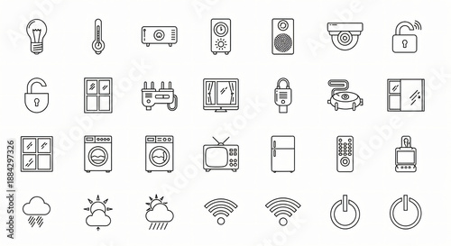 A professional set of wedding icons and symbols featuring vector illustrations of a camera, book, and phone for modern web and internet technology design