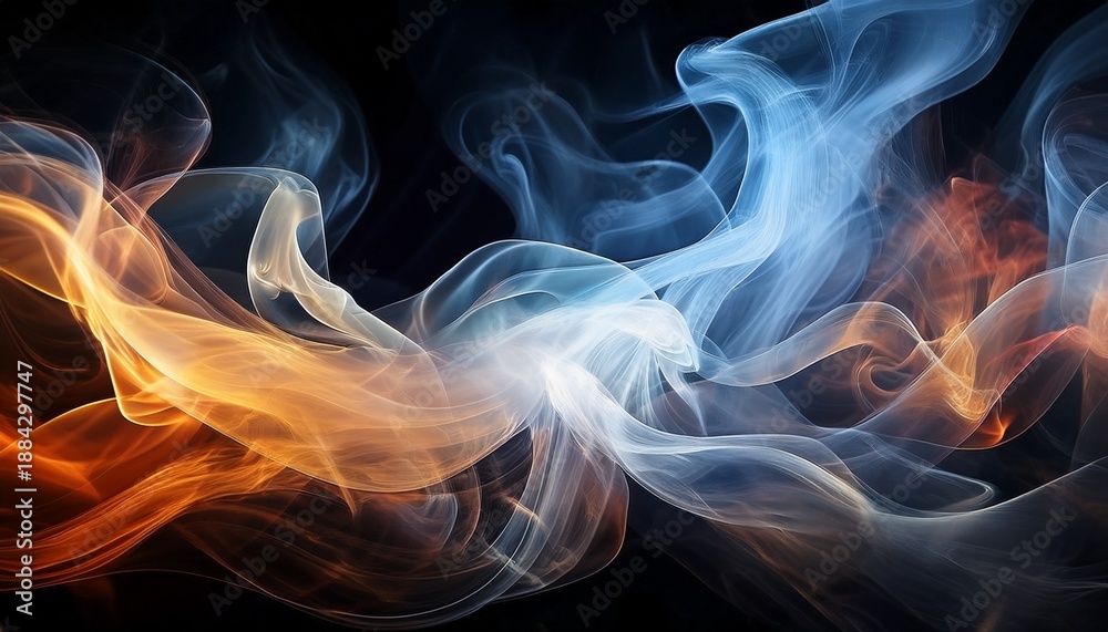 Fototapeta premium Ethereal Light A Mesmerizing Display Of Abstract Smoke Like Forms Illuminated By A Radiant Light Source Evokes A Sense Of Mystery And Wonder