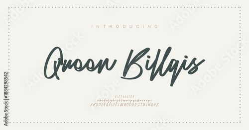 Queen Billqis, Classy elegant font, vintage type or luxury premium typeface, vector English royal alphabet. Classic typography in modern or old art deco style, serif letters for modern or retro poster