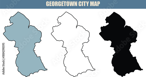 Georgetown city map illustration with three color variations for navigation and urban planning.