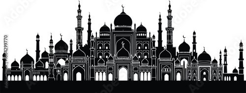  Architectural Silhouette: A stunning silhouette showcasing the intricate beauty of an iconic structure, an emblem of historical architecture and cultural significance.