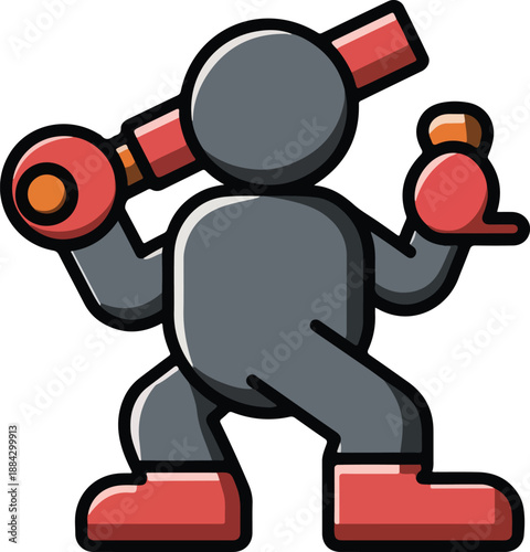 Modern Stylized Baseball Batter Player Holding a Bat Icon