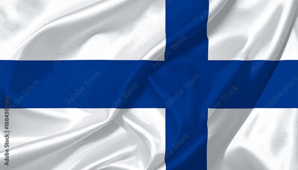 Naklejka premium Finland National Flag with Nordic Cross