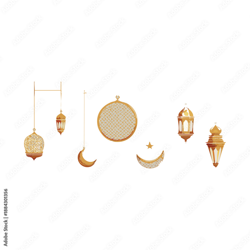 Obraz premium Golden Christmas balls hanging as shiny gold ornaments on a festive holiday tree illustration