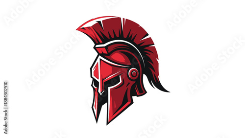 Red Spartan Helmet Warrior Symbol.