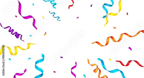 Abstract Festive Burst with Flowing Paper Streamers – Minimal Celebration Vector Background