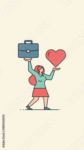 Woman balancing career and personal life symbolizing worklife balance.