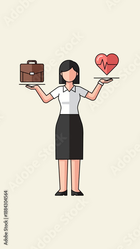 Woman balancing career and health symbolizing worklife balance.