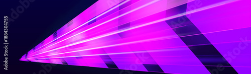 Long exposure, light painting photography. Vibrant streaks of neon blue and pink color against a black background. City road car light trails motion background.	