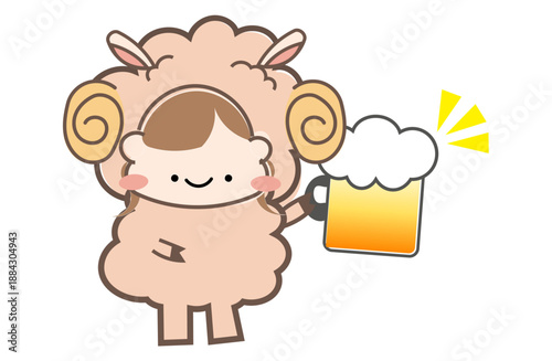 サルの着ぐるみ　乾杯