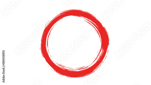 Red Brushstroke Circle Symbol.