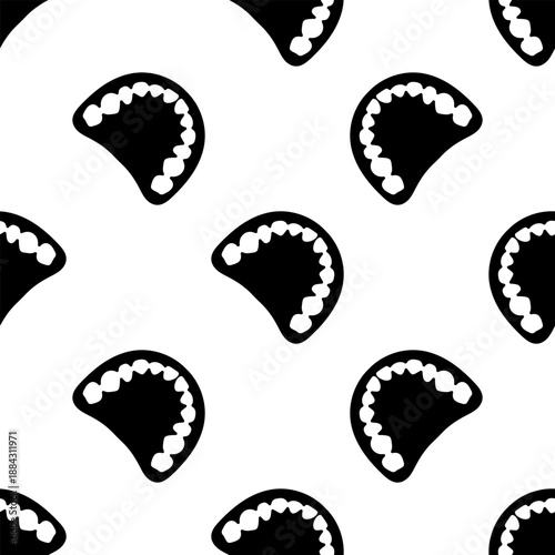 dentist tooth seamless pattern isolated on transparent background.