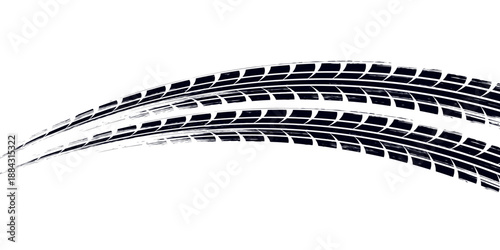 Auto tire tread grunge element. Car and motorcycle tire pattern, wheel tyre tread track. Black tyre print.