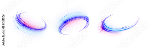 Abstract glow ring with colorful neon transitions and smooth light. Circular frame feels elegant and modern. PNG format ideal for digital design and UI assets.